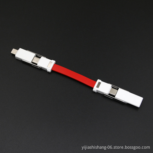 Custom Promotional Items 6IN1 Android Micro USB Charger Cable Magnetic Keychain For Samaung iPhone